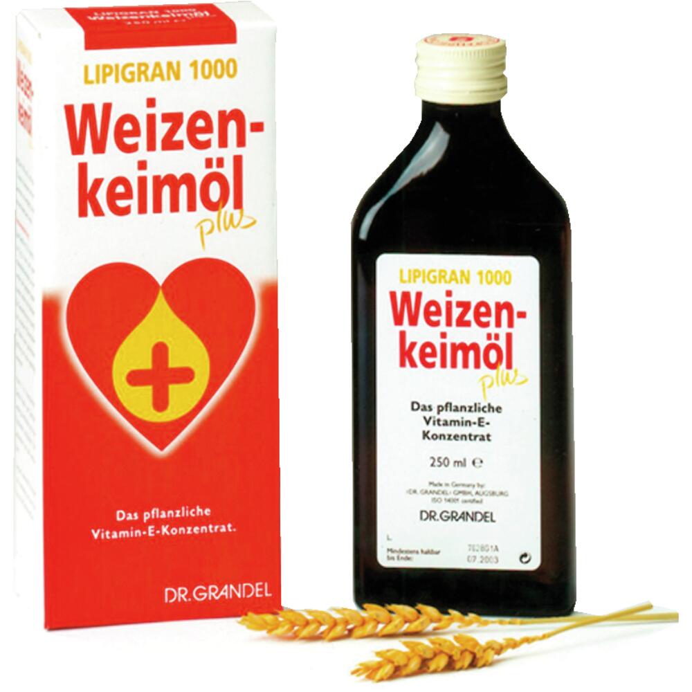 Dr. Grandel Health: Lipigran 1000 Weizenkeimöl plus - Das pflanzliche Vitamin-E-Konzentrat.