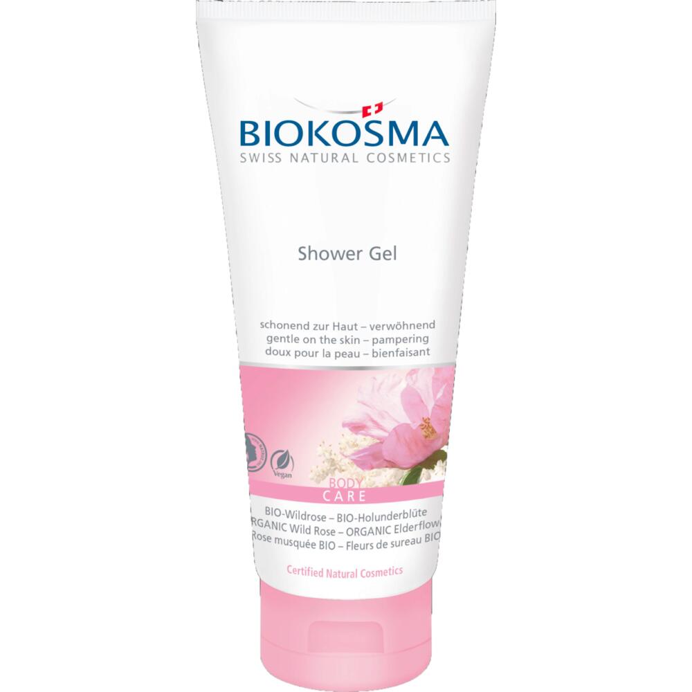 BIOKOSMA: Shower Gel Wildrose & Holunderblüte - sinnlich & belebend