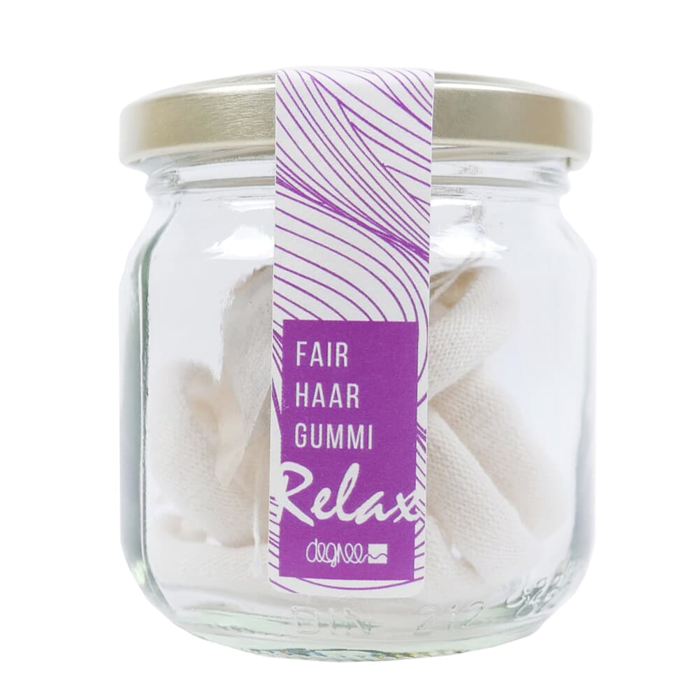 Art Professional : FairHair Haargummis ecru mit Lavendelduft - Vegane Haargummis in ecru aus Bio-Baumwolle