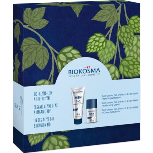 Shower & Body BIOKOSMA Geschenkbox MEN Männer Kosmetik Set mit Shower Gel & Feuchtigkeitscreme 