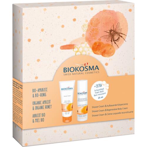 Geschenkboxen BIOKOSMA Geschenkbox Aprikose & Honig Shower Cream & Body Cream mit Aprikose & Honig