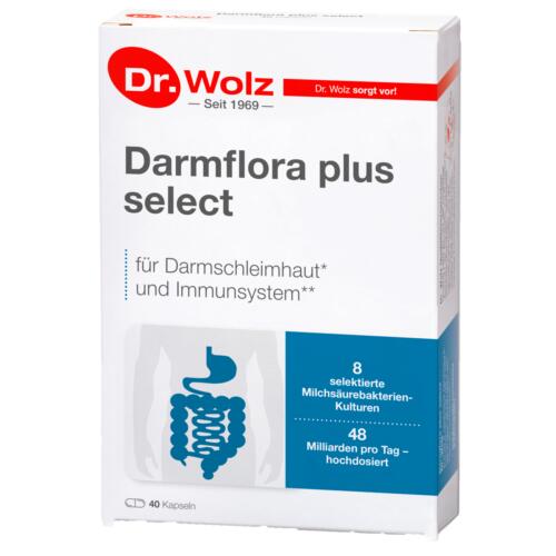 Darmgesund Dr. Wolz Darmflora plus select - 40 Kapseln Für eine gesunde Darmfunktion