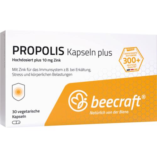 Propolis beecraft PROPOLIS Kapseln 30 Hochdosiert mit Zink für das Immunsystem
