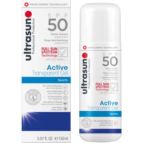   Active Transparent Gel SPF50 Sonnenschutz-Gel für Sportler
