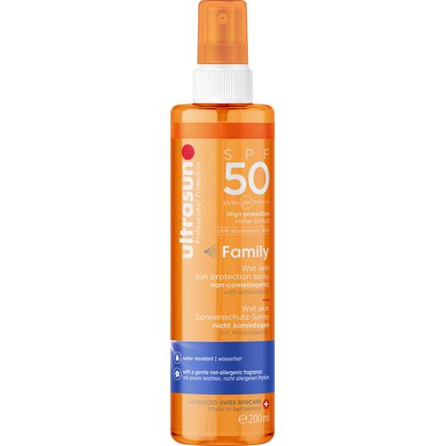 Body Ultrasun Family Wet Skin Spray SPF50 Sonnenschutzspray für die ganze Familie (ab 3 Jahren)