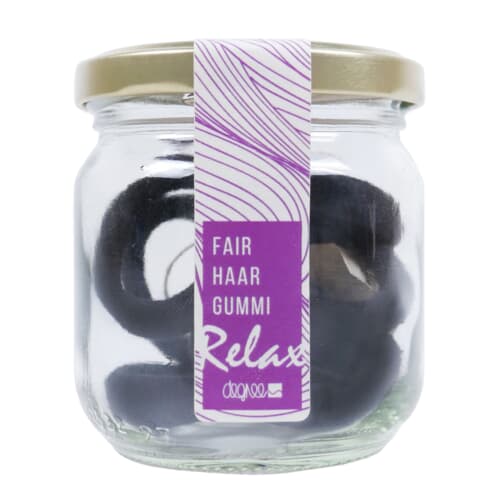  Art Professional  FairHair Haargummis schwarz mit Lavendelduft Vegane Haargummis in schwarz aus Bio-Baumwolle
